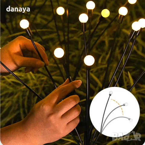 5767 Градинска соларна лампа с 6 люлеещи топчета, 65 см, снимка 7 - Градински мебели, декорация  - 49284332