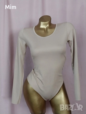boohoo 38 Боди с дълъг ръкав цвят телесен , снимка 2 - Бельо - 54103872