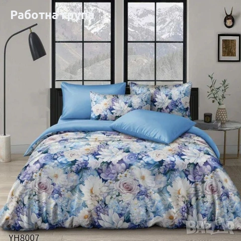 Флоралени десени от памучен сатен с ластик , снимка 14 - Спално бельо - 54072789