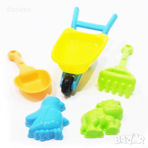 1548 Игрален комплект количка за пясък с лопатка търмък и 2 формички, снимка 2 - Други - 29332638