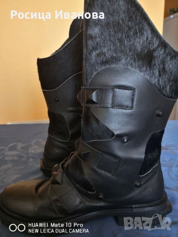 Alexander McQueen, черни кубинки естествена кожа , снимка 10 - Дамски ботуши - 39312133