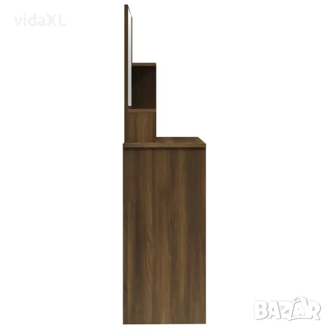 vidaXL Тоалетка с огледало, Кафяв дъб, 86,5x35x136 см, снимка 8 - Тоалетки - 56148058