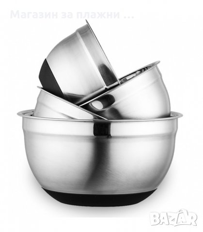 МЕТАЛНИ КУПИ ЗА РАЗБЪРКВАНЕ СЪС СИЛИКОНОВО ДЪНО - код  3155, снимка 2 - Съдове за готвене - 34127935