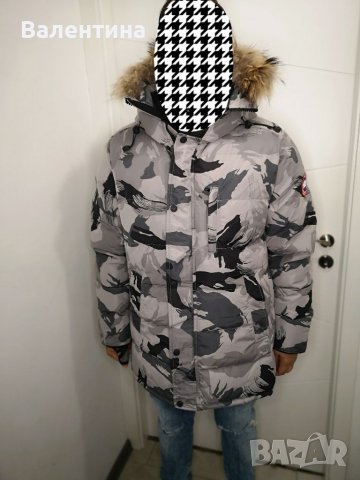 Canada Goose мъжко яке парка/ шуба 3XL, сив камуфлаж, пух, снимка 3 - Якета - 38347580