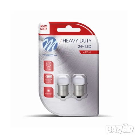 M-Tech LED крушки R5W R10W BA15S 24V 2 броя