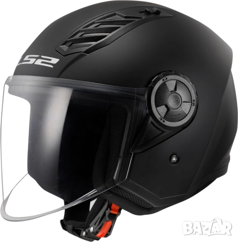 Мото Каска LS2 Open Faced Motorcycle Helmet Airflow II ECE 22.06 L Размер SOLID GLOSS BLACK-06 Черна