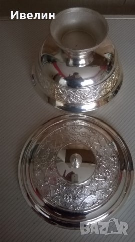 посребрена купичка,захарница 2, снимка 4 - Антикварни и старинни предмети - 18414981