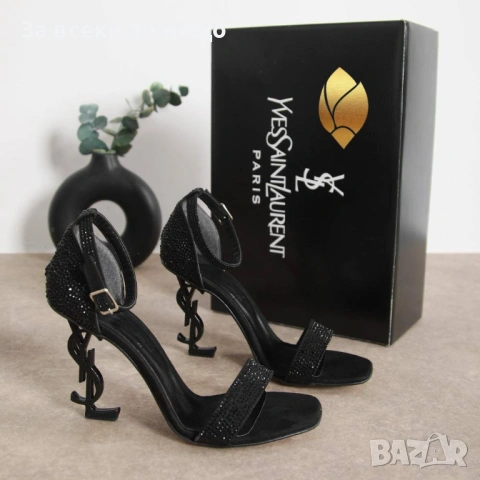 Yves Saint Laurent Дамски Сандали С Кристали На Метален Ток - Различни Цветове Код SK1314, снимка 3 - Сандали - 54307947