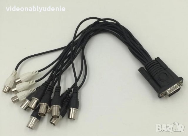 DB15 Pin VGA Мъжко към 8x BNC Video + 4x Audio RCA Женски Адаптер Кабел с Конектори за Видео Кепчър, снимка 6 - Комплекти за видеонаблюдение - 38168772