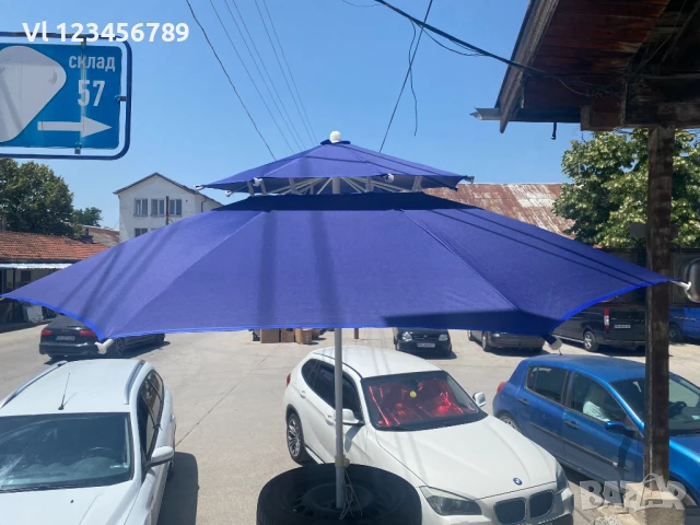 Голям плажен чадър с подвижна клапа/ на две нива /, снимка 4 - Палатки - 50731981