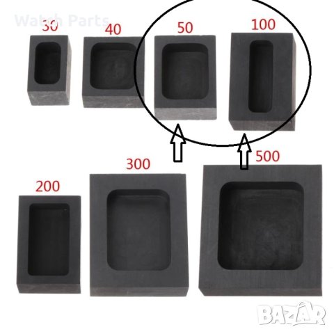 Графитен слитък и поти  за топене на благородни метали, снимка 2 - Други ценни предмети - 40319636