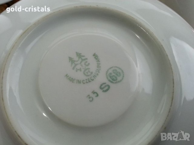 Порцелан чаши за чай Чехословакия с позлата, снимка 7 - Антикварни и старинни предмети - 35088758