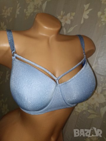 Marlies Dekkers 80 D- Перфектен сутиен с формовани чашки с банел в пастелносиньо и сребристо , снимка 4 - Бельо - 42788841