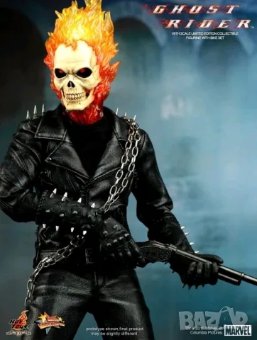 ХОТ ТОЙС ПРИЗРАЧЕНИЯТ ЕЗДАЧ С АДСКИЯ МОТОР - Hot Toys MMS133 - Ghost Rider With Hellcycle, Very rare, снимка 7 - Колекции - 55964399