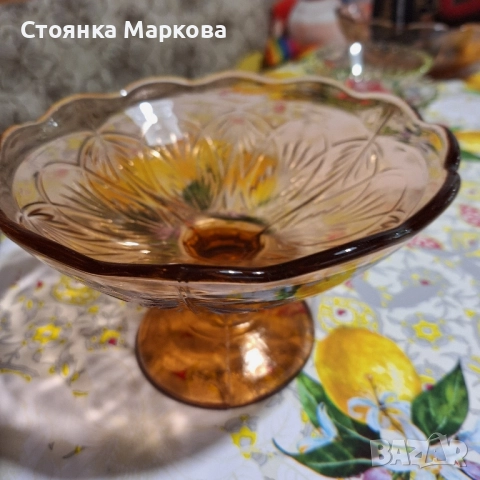 Масивно розово стъкло-чиния,фруктиера,купа от 1960 г., снимка 5 - Форми - 51491688