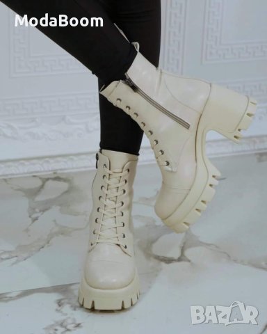 Кожени боти на ток , снимка 2 - Дамски обувки на ток - 42675012