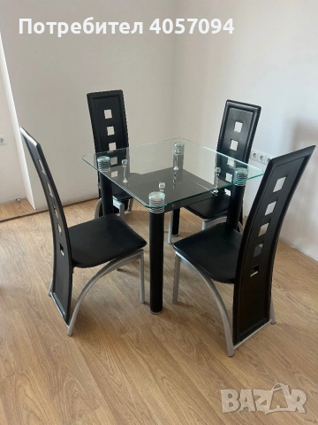 Продавам маса за хранене и четири стола., снимка 3 - Маси - 53256327
