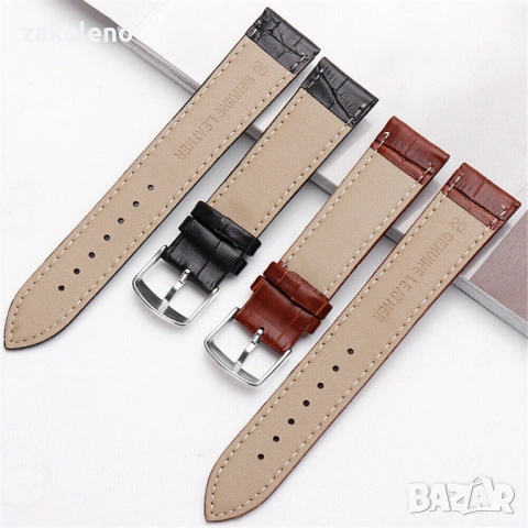 GL08 Кожена каишка за Apple Huawei Samsung Galaxy Watch Xiaomi Garmin, снимка 4 - Резервни части за телефони - 53196413