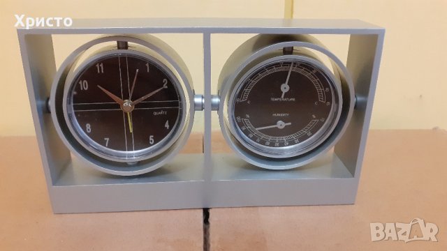 часовник с будилник, термометър и хидрометър за бюро разни, снимка 4 - Други - 13454690