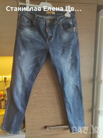 Дамски сини дънки , снимка 8 - Дънки - 49021346