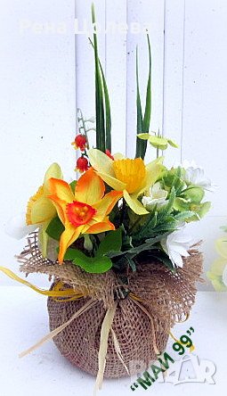 Пролетни цветя в зебло, снимка 2 - Подаръци за жени - 39734211