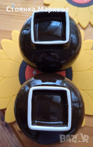 Керамични вазички в кафяво, снимка 4 - Вази - 52330918