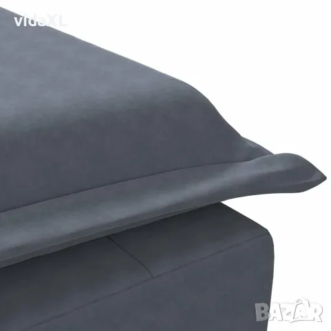 vidaXL Масажна кушетка с болстер, тъмносива, кадифе, снимка 8 - Кушетки - 56147467