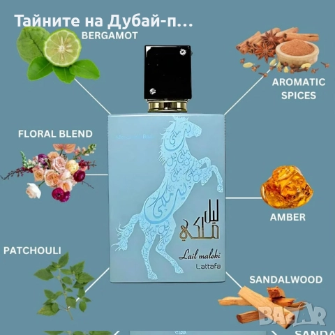 Унисекс парфюм Lattafa Lail Maleki Moroccan Blue, 100 мл , снимка 4 - Унисекс парфюми - 52569275