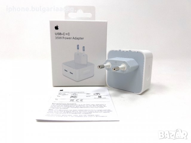  Адаптер зарядно DUAL USB C 35W Power Adapter Apple iPhone, снимка 3 - Оригинални зарядни - 37530621
