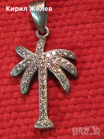 ФИГУРАЛЕН СКЪПОЦЕНЕН СРЕБЪРЕН ПЕНДАНТ ПАЛМА СРЕБРО 925 с ИСКРЯЩИ ФАСЕТИРАНИ ЦИРКОНИ 49766, снимка 11 - Колиета, медальони, синджири - 49149466