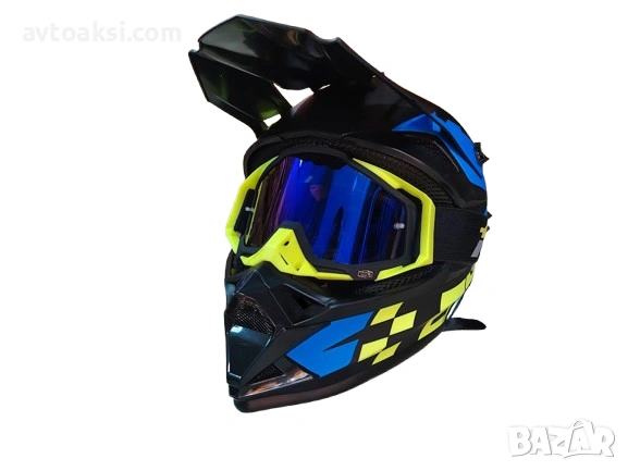 Каска Крос Мотор/Скутер/Бъги/Вело/АТВ+ очила 100%, снимка 6 - Аксесоари и консумативи - 54089237