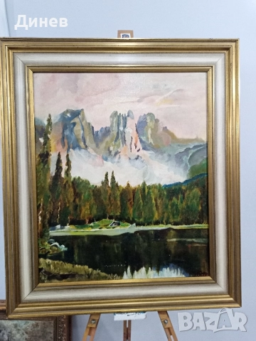 Алпийско Езеро Масло върху платно