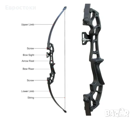 Лък за възрастни Tongtu, 30lb 100kg, комплект извит лък за стрелба със стрели от фибростъкло , снимка 4 - Други спортове - 48823613