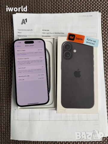iPhone 16 Black❗️ Лизинг от 51лв/м❗️⚠️ 128GB черен, снимка 2 - Apple iPhone - 50939570