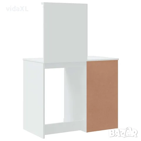 vidaXL Тоалетка с LED лампи, бяла, 90x42x132,5 см, снимка 7 - Тоалетки - 56148155