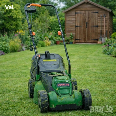 Електрическа косачка за трева 1600W – Лека и мощна, 32 см ширина, 30L кош, 3 нива на косене