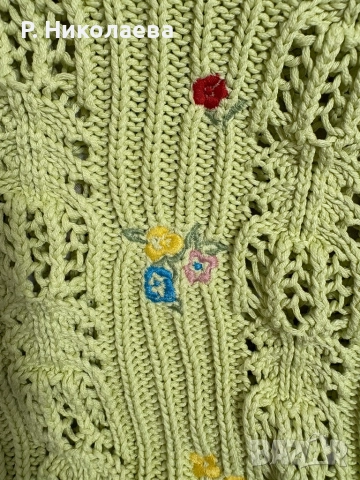 Пуловер в зелено XS 100% памук Pimkie, снимка 4 - Блузи с дълъг ръкав и пуловери - 52353217