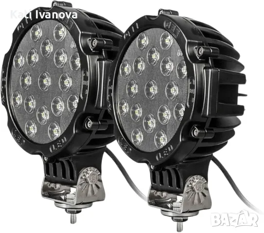 7" LED офроуд светлини, LED фарове за мъгла 12V 24V LED работна светлина 7200LM