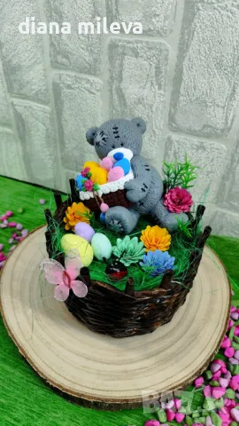 Великденска кашпа с мече!!!, снимка 11 - Декорация за дома - 49852136