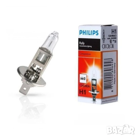 Автомобилна Крушка PHILIPS H1 12V 100W P14,5S RALLY № 12454RAC1