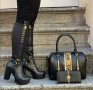 Versace  луксозен комплект ботуши и чанта, снимка 1 - Дамски ботуши - 30681921