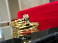 CARTIER Nail Juste un Clou Classic Gold Diamonds Пръстен Пирон, снимка 1