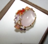 925 Сребърен пръстен с розав кварц 32 карата интересен, снимка 2