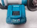2 броя Акумулаторни Безчеткови Ъглошлайфи TOTAL + Батерия + Зарядно, снимка 16