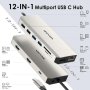 USB C докинг станция за три монитора 2 HDMI+DisplayPort, WAVLINK 100 W, снимка 4