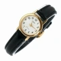 Дамски часовник Casio, черна кожена каишка, златен безел, LTP-1095Q-7B, снимка 4