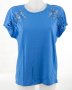 Дамска памучна блуза в синьо Moodo - M, снимка 2