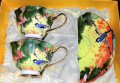 Комплект луксозни чаши за чай и кафе от костен порцелан, снимка 16