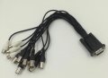 DB15 Pin VGA Мъжко към 8x BNC Video + 4x Audio RCA Женски Адаптер Кабел с Конектори за Видео Кепчър, снимка 6