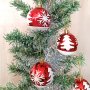 3245 Комплект коледни топки за елха Снежинки и елхички, 6 броя, снимка 5